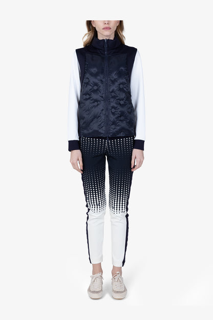 拉鏈立領拼接絎縫馬甲