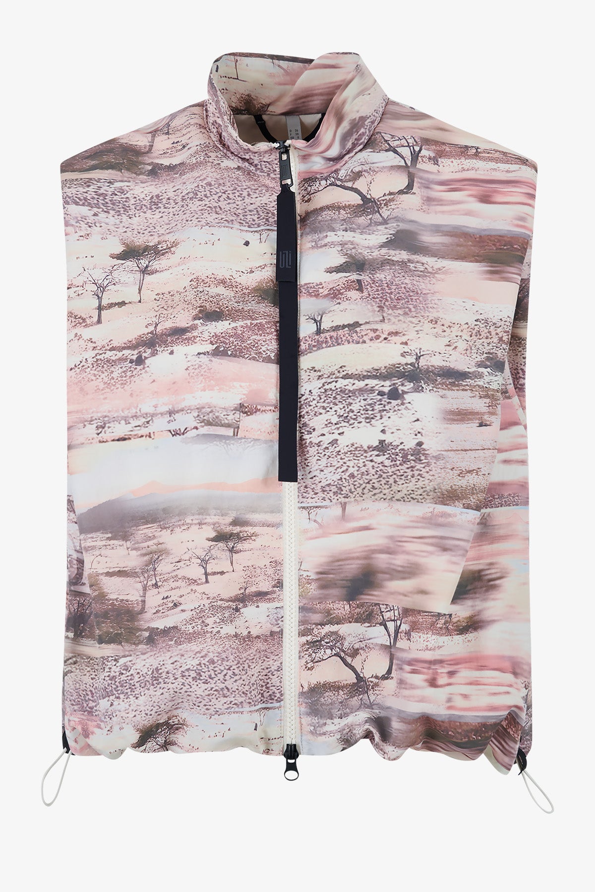 Cropped Waistcoat with Landscape Print