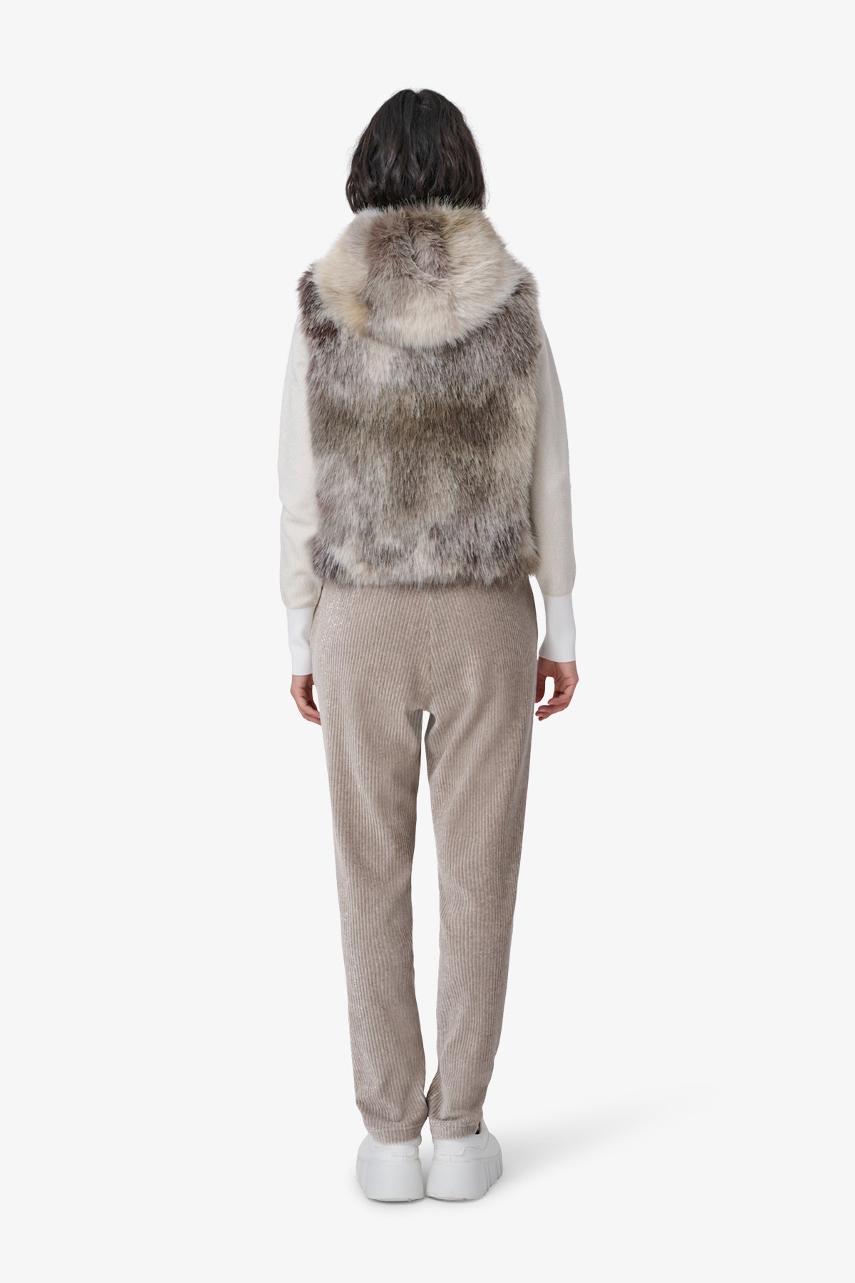 Noble Vest with Tie-dye Fake Fur