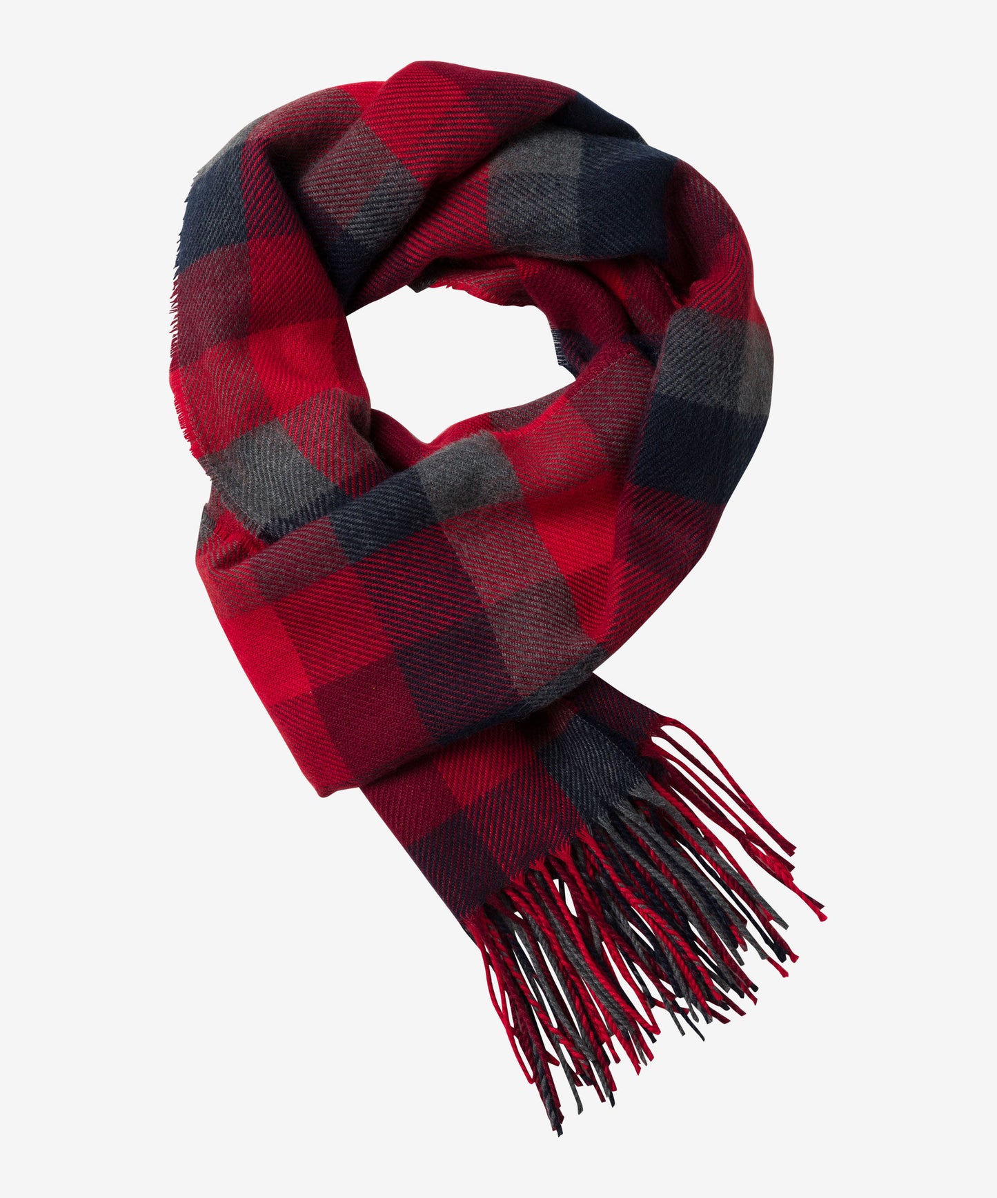 Checkered Scarf with Fringe