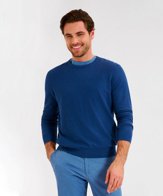 Sweater in A Cotton-Linen Mix