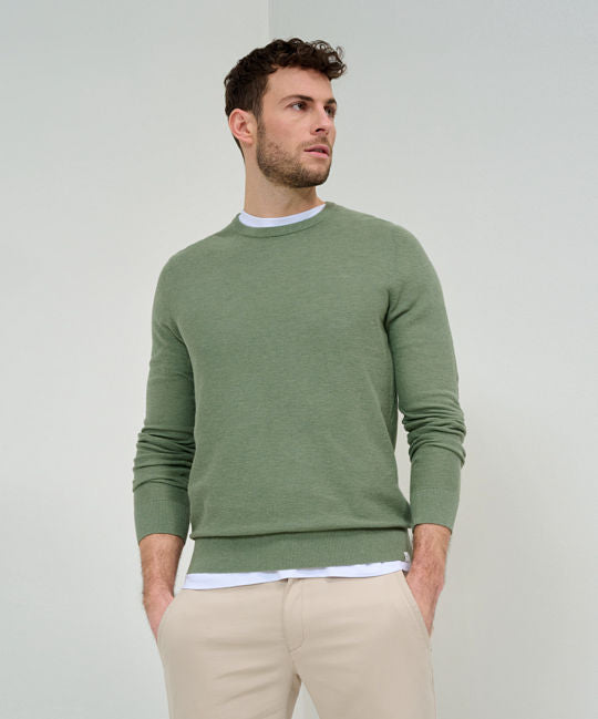 Sweater in A Cotton-Linen Mix