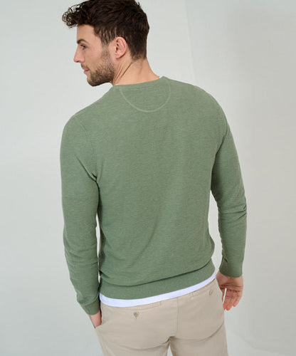 Sweater in A Cotton-Linen Mix