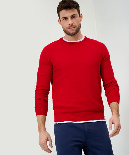 Sweater in A Cotton-Linen Mix