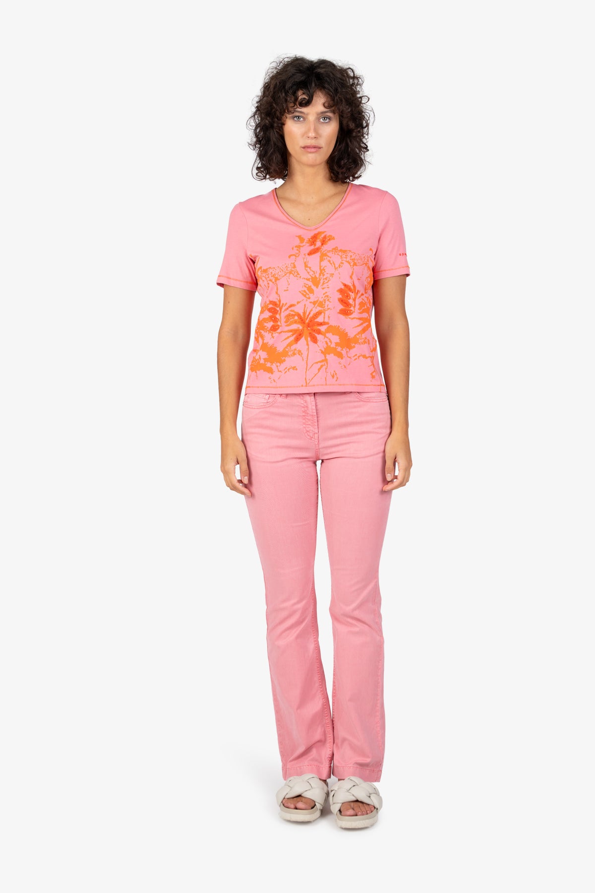 Short-sleeved Shirt with V-neck