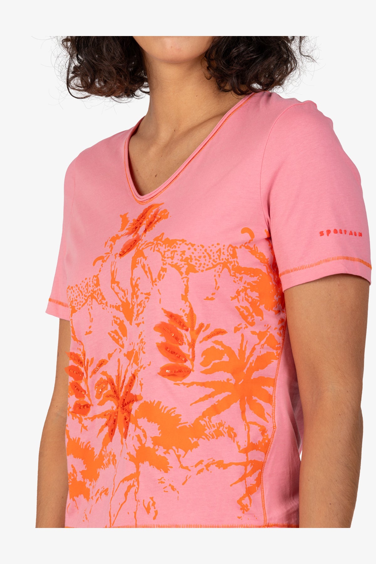 Short-sleeved Shirt with V-neck