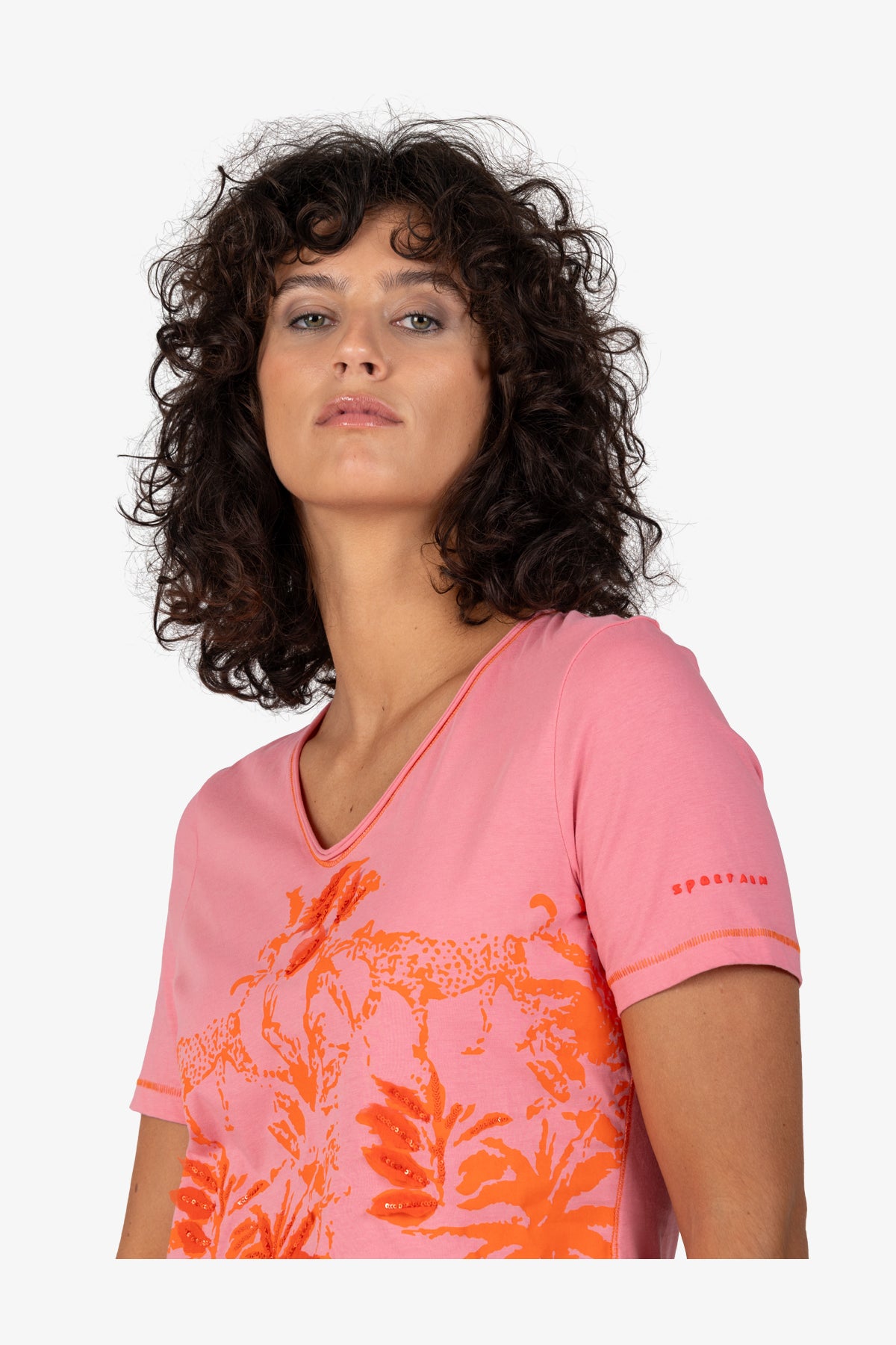 Short-sleeved Shirt with V-neck