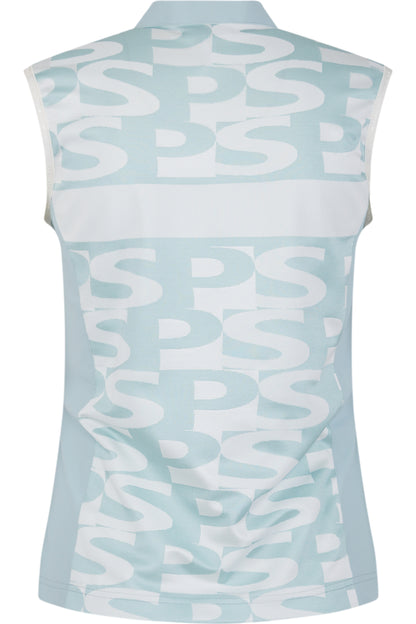 Sleeveless Shirt with Stand-up Collar