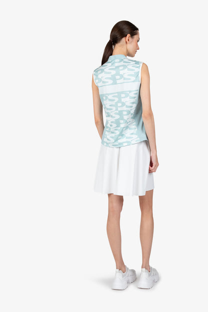 Sleeveless Shirt with Stand-up Collar