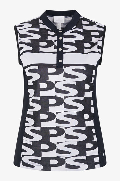 Sleeveless Shirt with Stand-up Collar