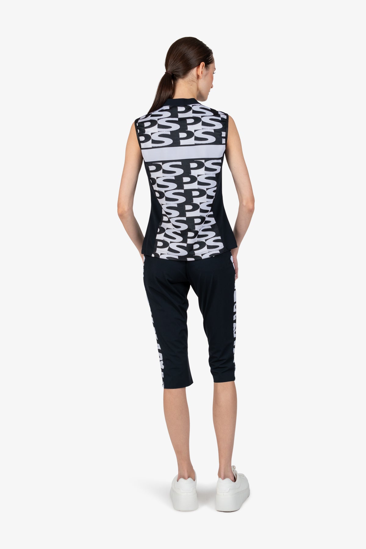 Sleeveless Shirt with Stand-up Collar