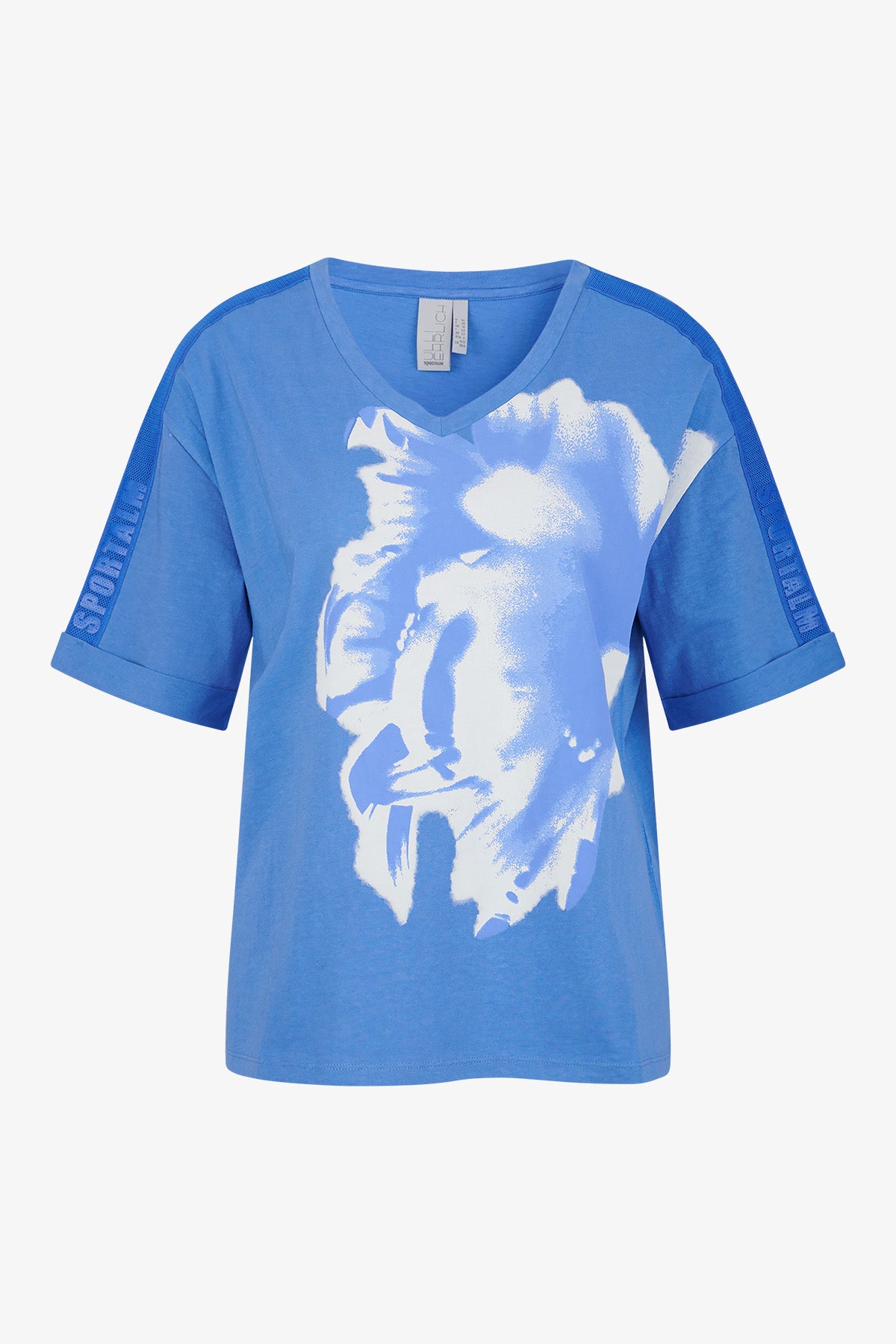 T-shirt with Round V-neck