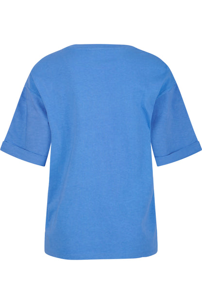 T-shirt with Round V-neck