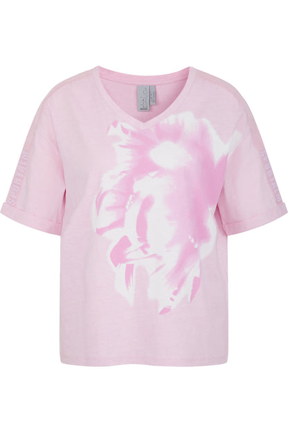 T-shirt with Round V-neck