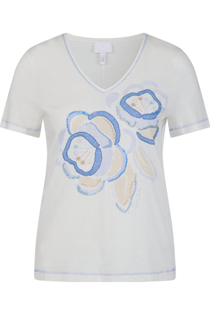 T-shirt with Rounded V-neck