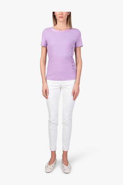 水鑽Logo圓領短袖T恤