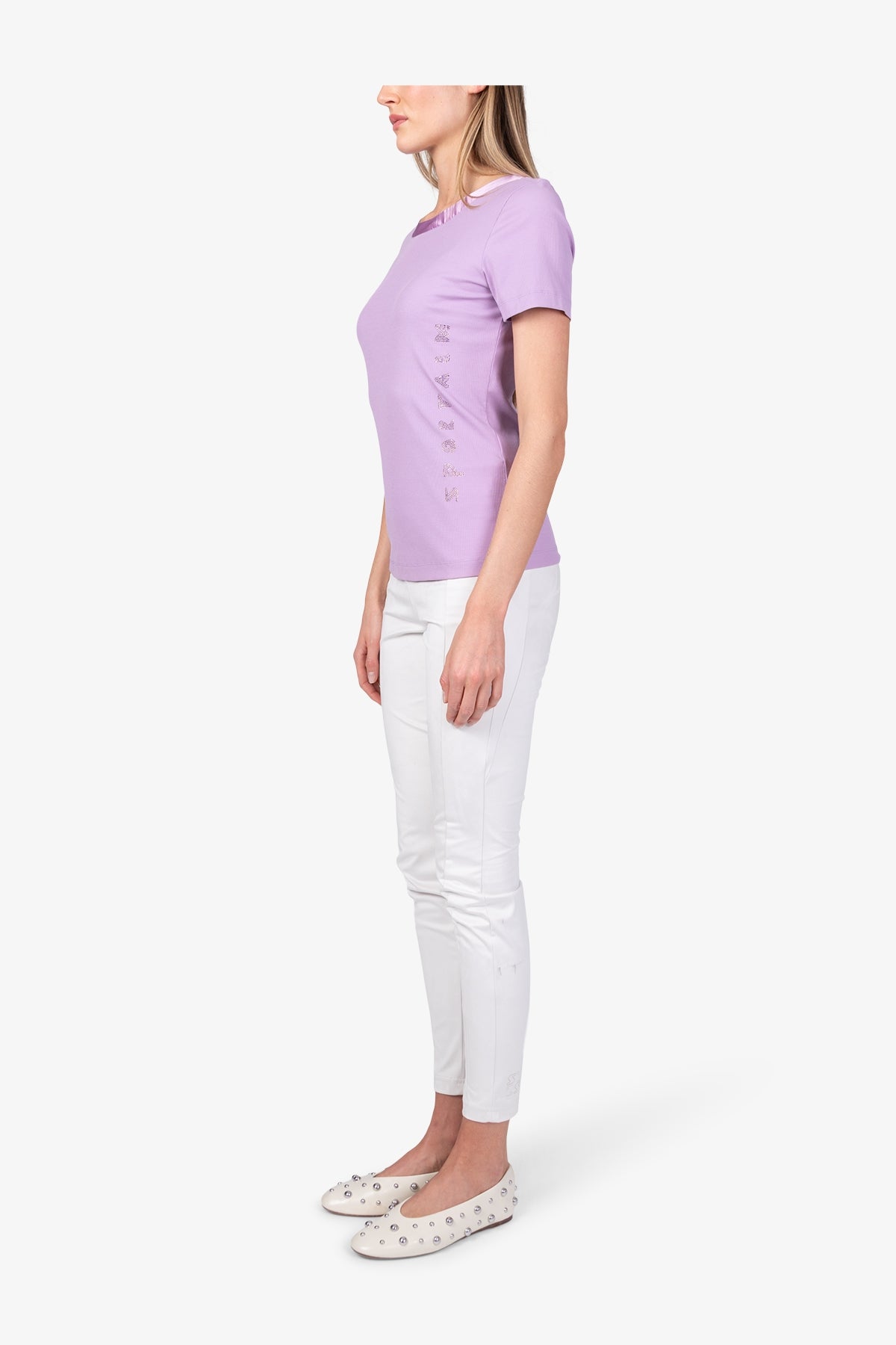 水鑽Logo圓領短袖T恤