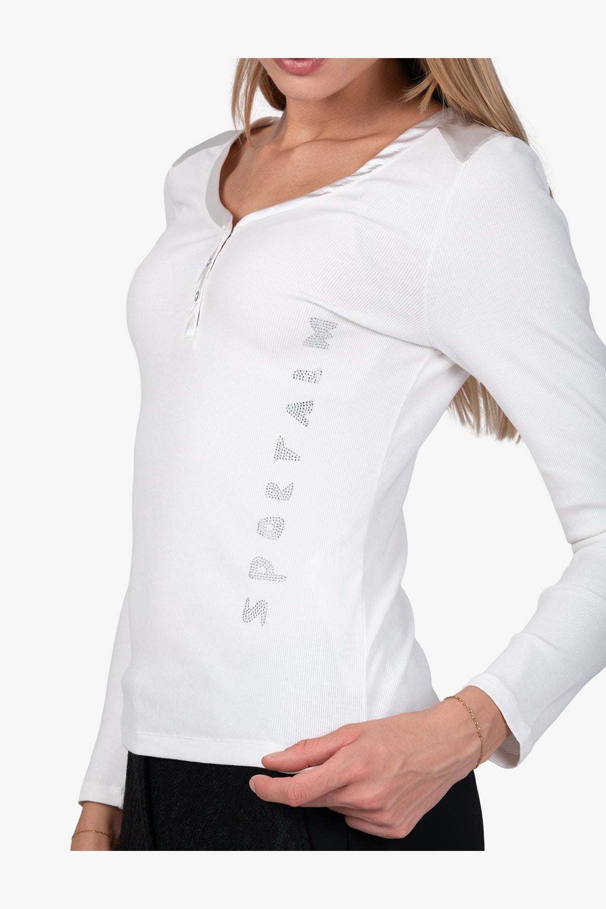 Long-sleeved Shirt with Shimmering Details