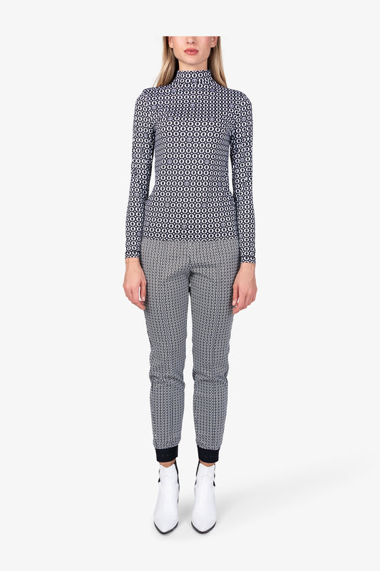 幾何圖形印花高領上衣