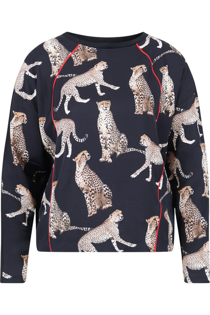 Blouse Shirt with Leo Print