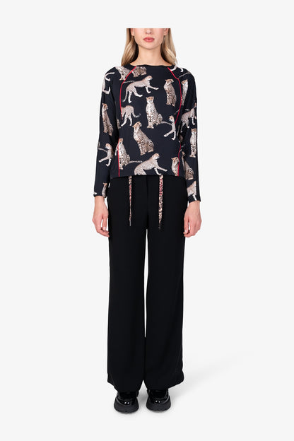 動物印花長袖上衣