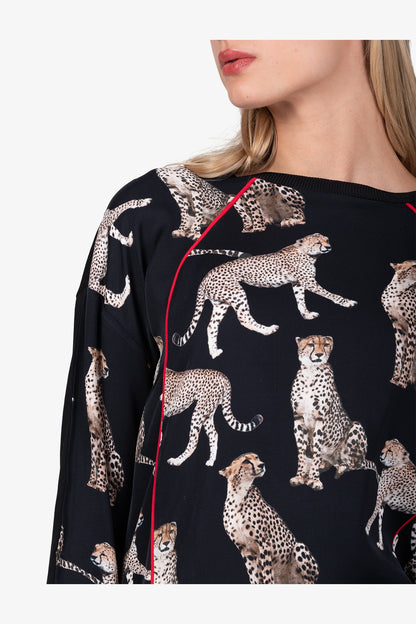 動物印花長袖上衣