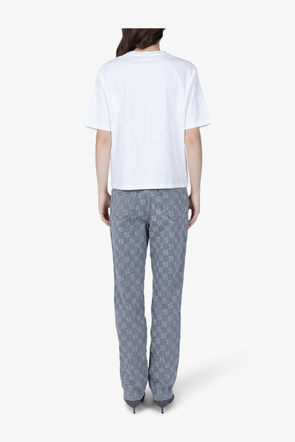 T-shirt with Print and Embroidery