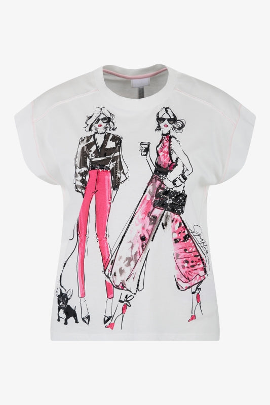 Casual T-shirt with Illustration Print