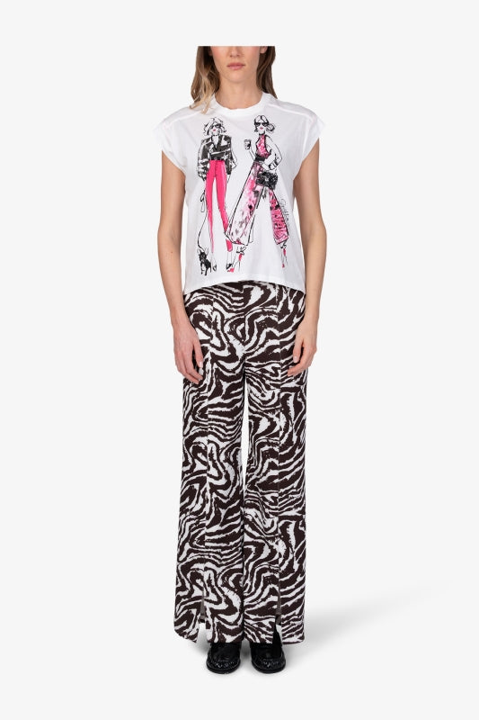 Casual T-shirt with Illustration Print