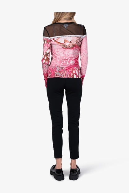 Long-sleeved Shirt with Mesh Fabric