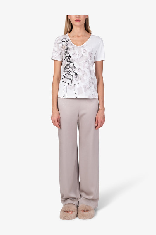 T-shirt with Print and Sequins