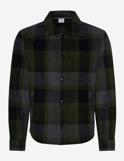 Flannel: Overshirt in Wool-polyester Mix