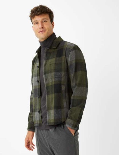 Flannel: Overshirt in Wool-polyester Mix