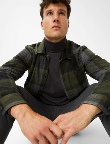 Flannel: Overshirt in Wool-polyester Mix