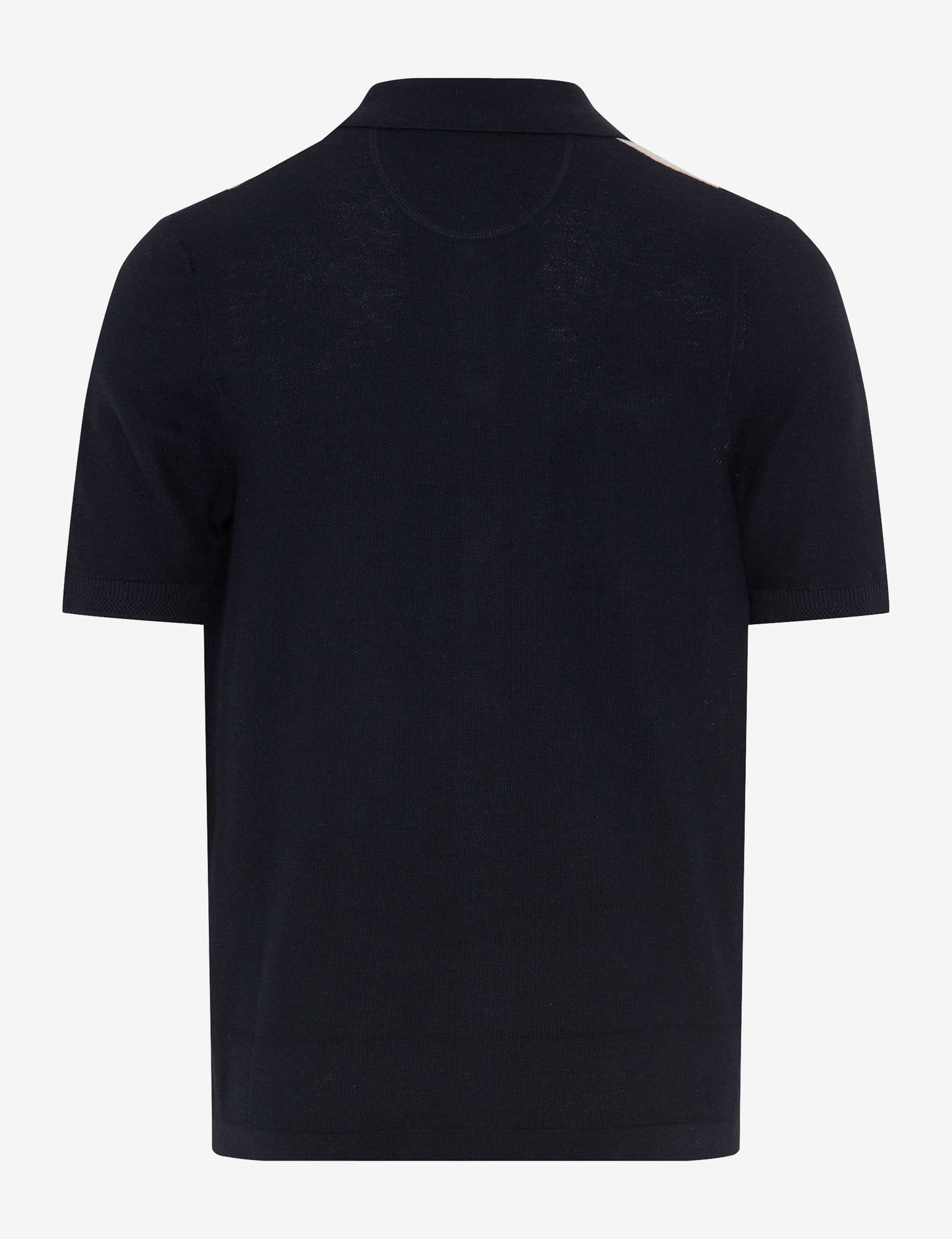 Structure: Knitted Polo Shirt in Cotton-Linen Mix