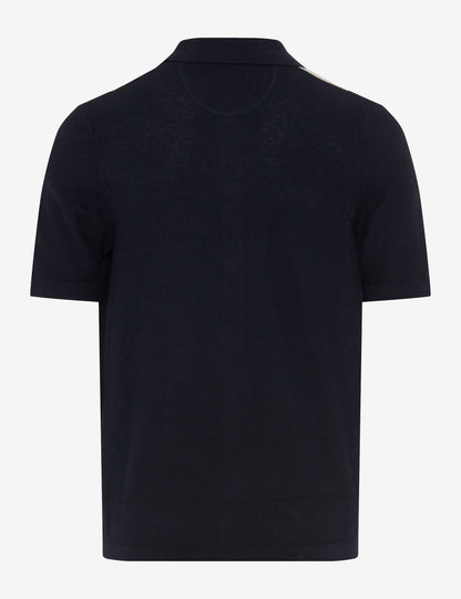 Structure: Knitted Polo Shirt in Cotton-Linen Mix