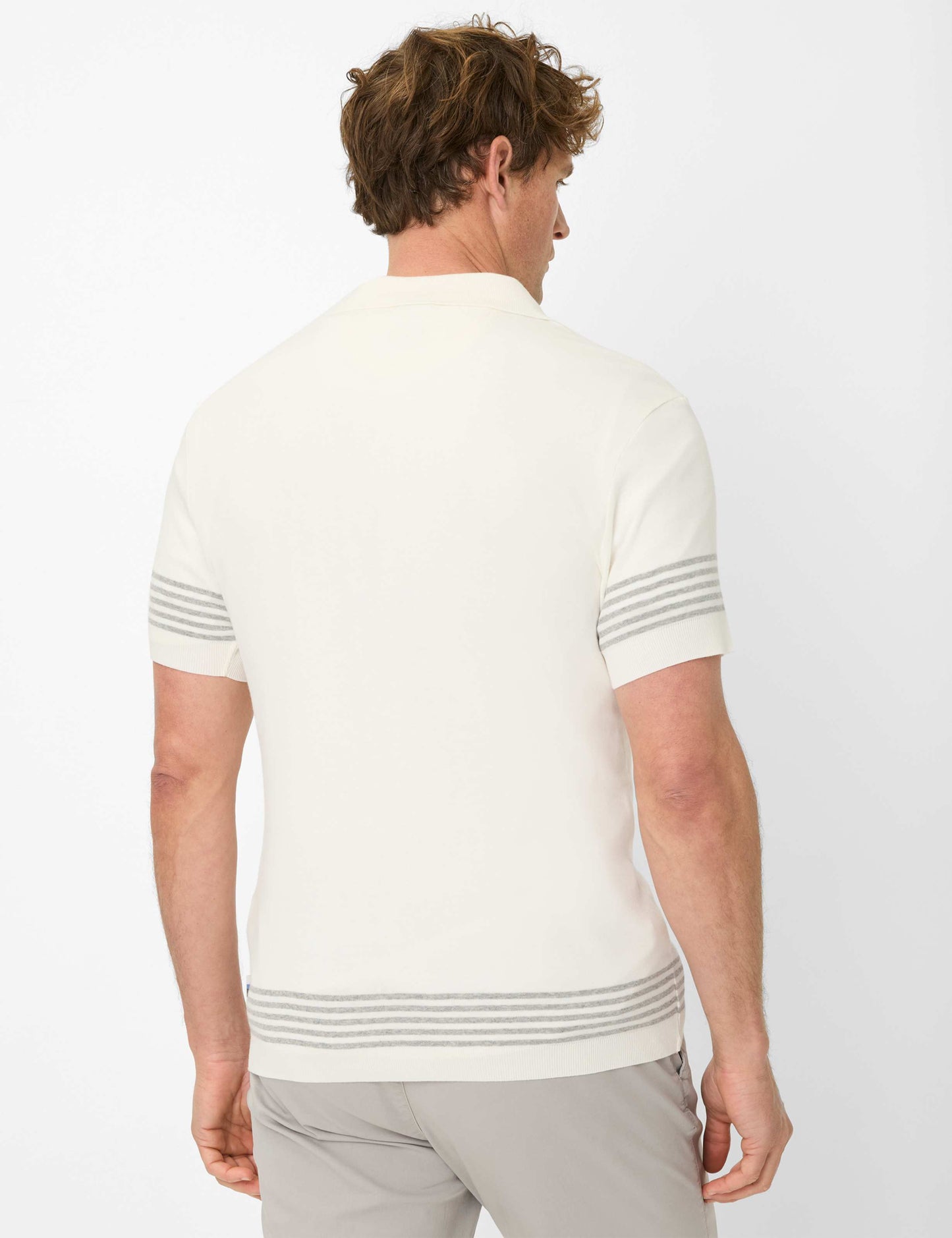 Knitted Jersey: Polo Shirt in Cotton Modal Mix