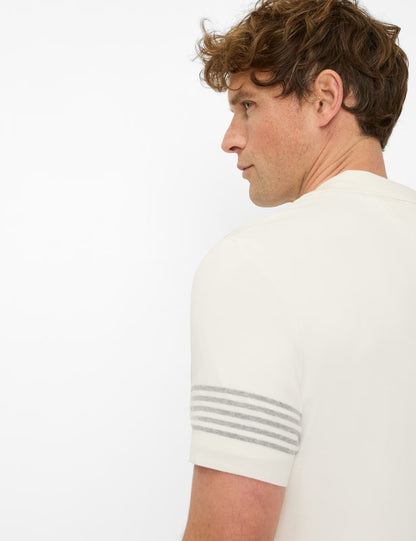 Knitted Jersey: Polo Shirt in Cotton Modal Mix