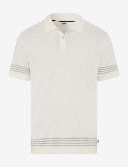Knitted Jersey: Polo Shirt in Cotton Modal Mix