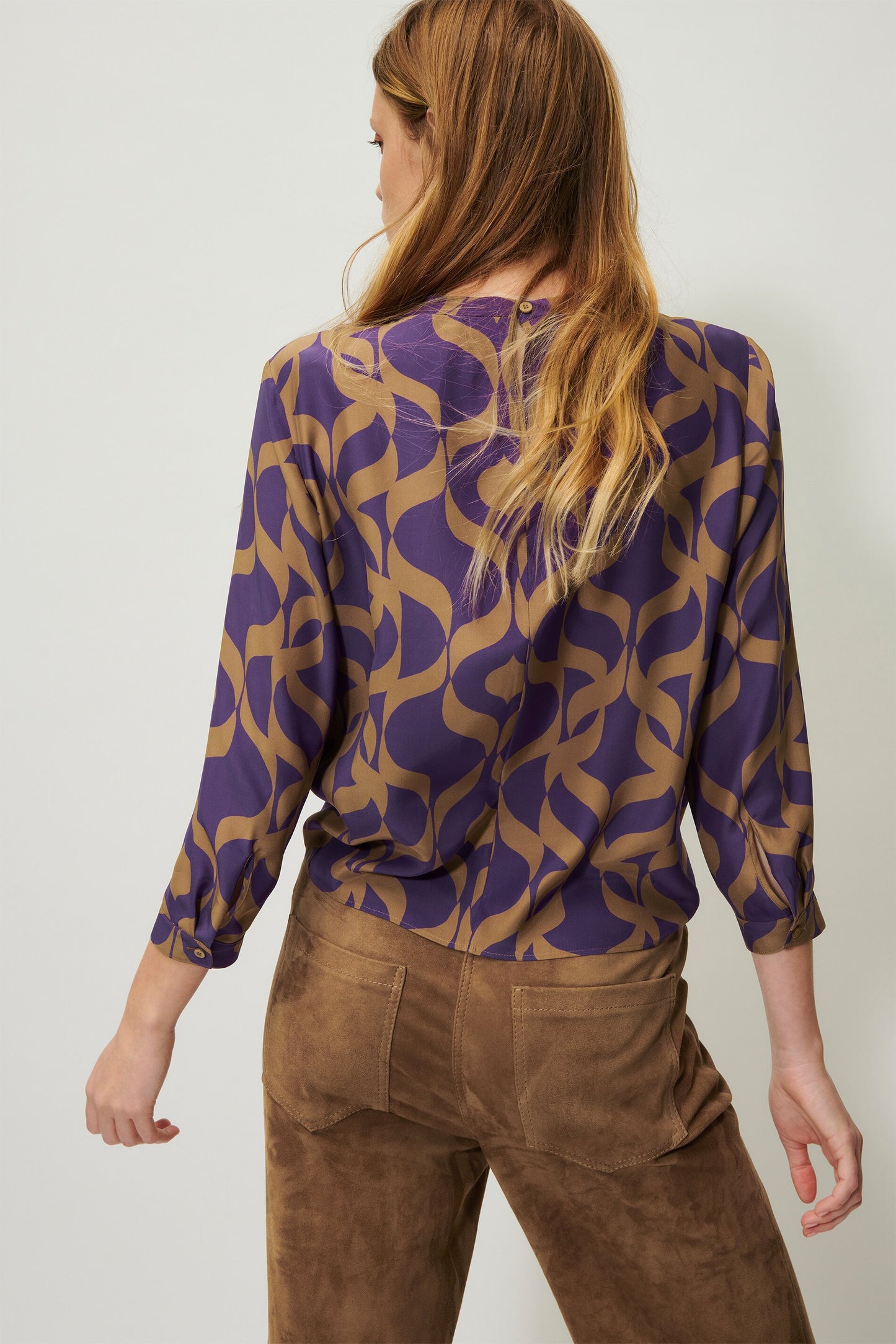Blouse with graphic inspired print