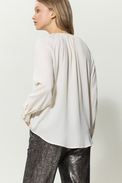 Blouse with Pleated Details