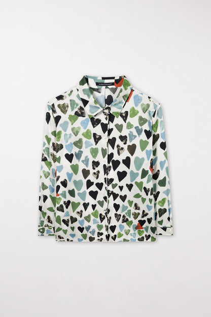 Tunic Blouse with Little -Heart Print