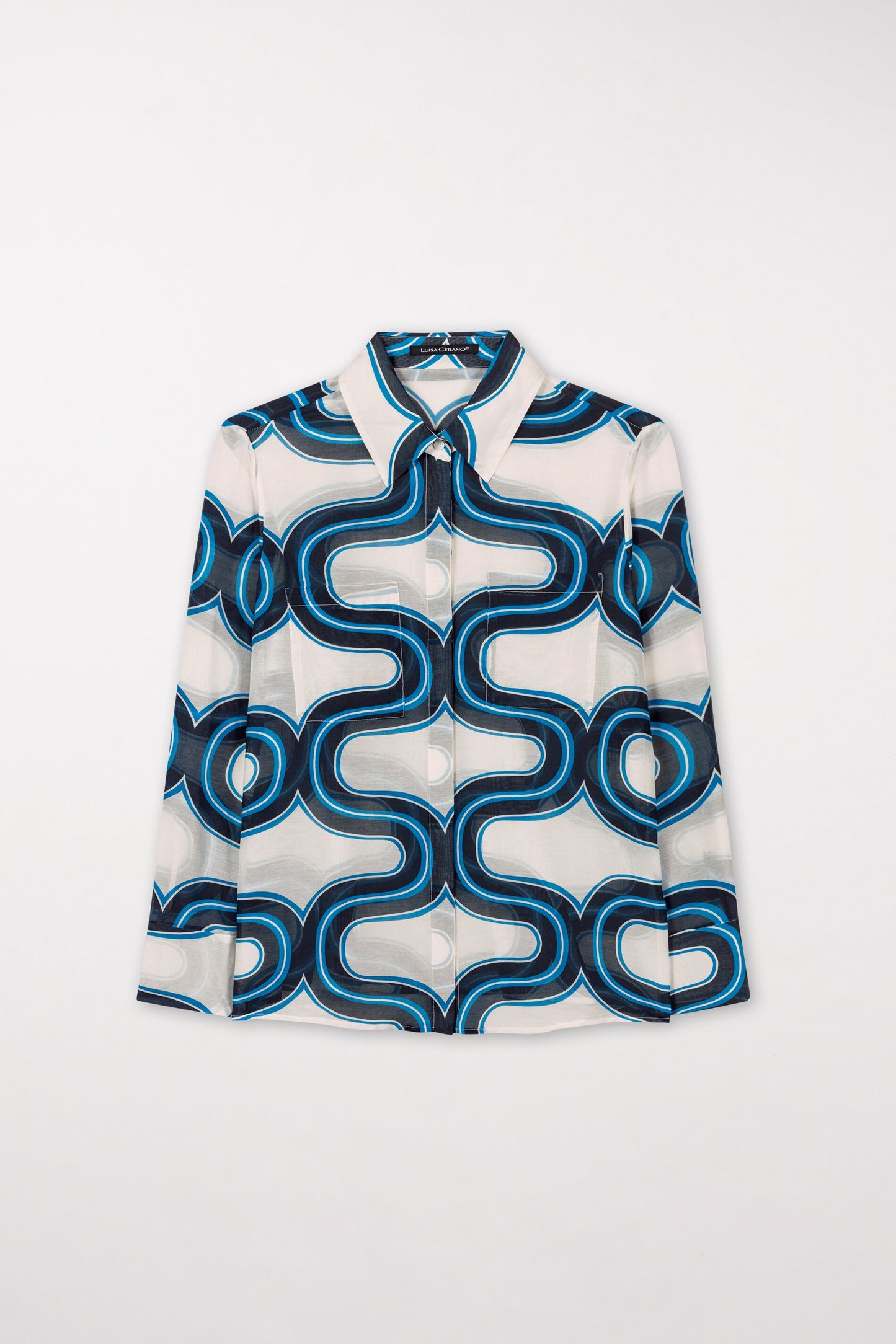 Blouse with Wave Print