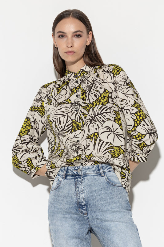 Blouse with Leaf Print