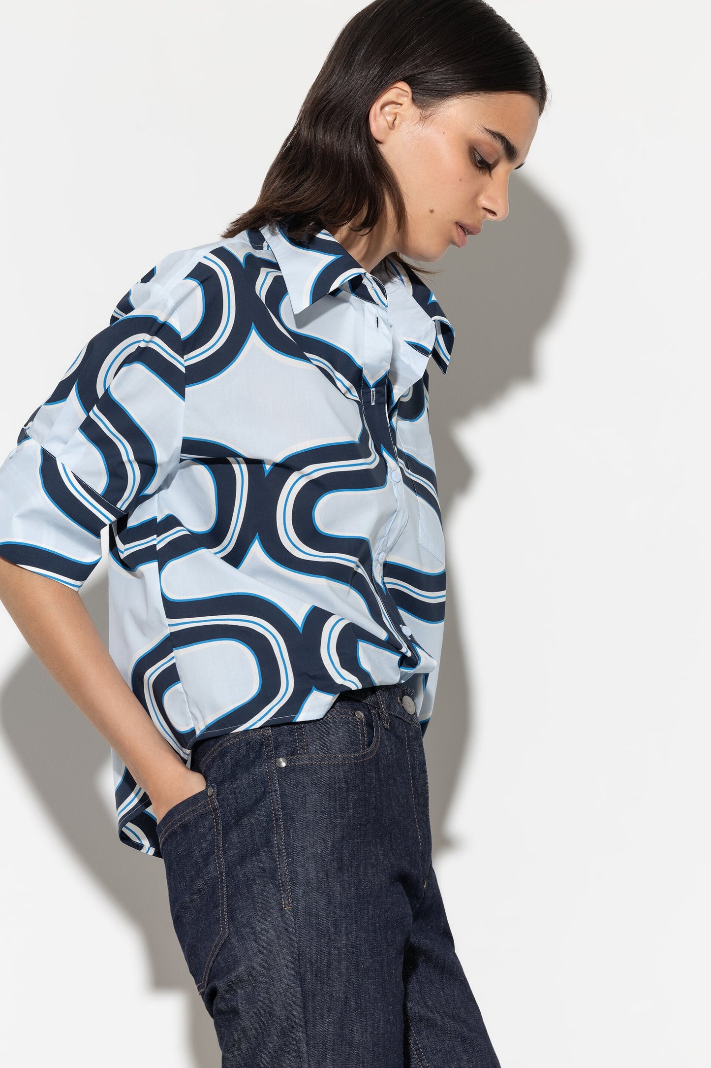 Blouse with Wave Print