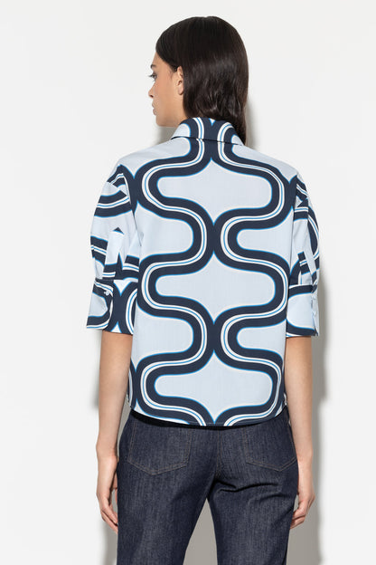 Blouse with Wave Print