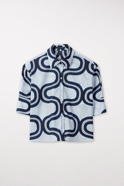 Blouse with Wave Print