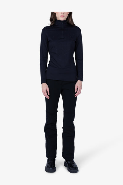 亮珠裝飾高領長袖T恤