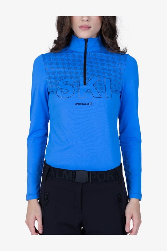 拉鏈立領印花長袖T恤