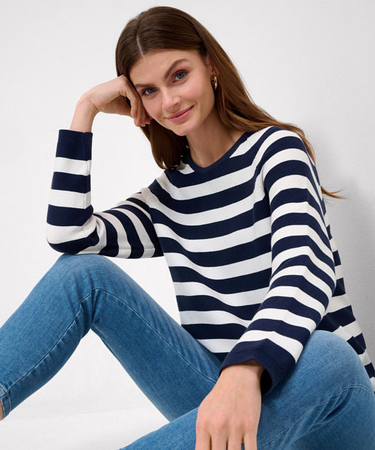 Pullover with A Striped Look